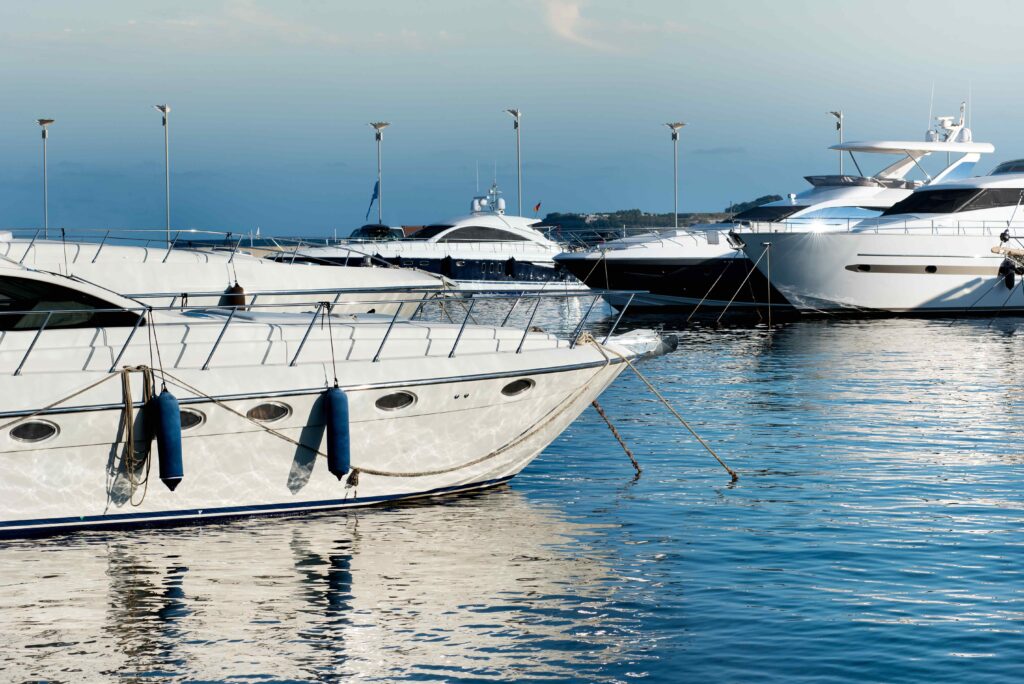 Pleasure yachts at a marina