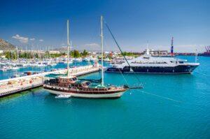 Boats at a luxury marina